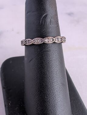 Pandora Sterling Silver Textured Eternity Band Size 6 1/4